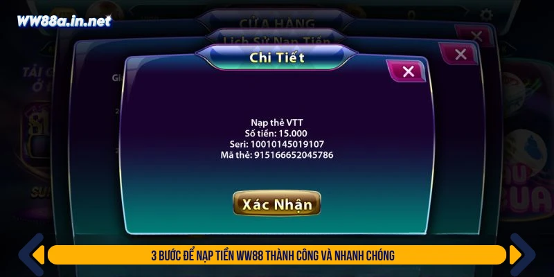 3 bước để nạp tiền WW88 thành công và nhanh chóng