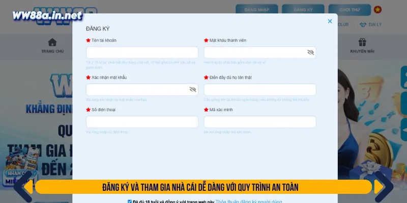 Tham gia nhà cái bằng thao tác tối ưu đơn giản