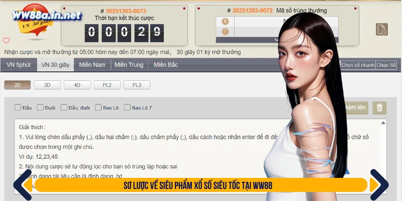 Sơ lược về siêu phẩm xổ số siêu tốc tại WW88